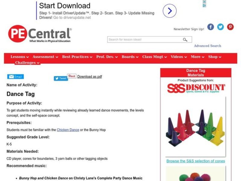 Dance Tag Lesson Plan