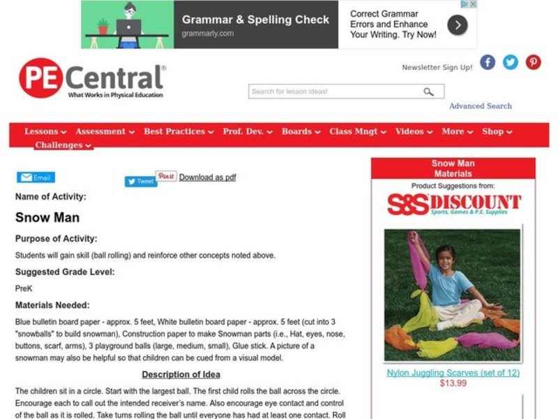 Snow Man Lesson Plan