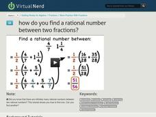 How Do You Find a Rational Number Between Two Fractions? Instructional Video