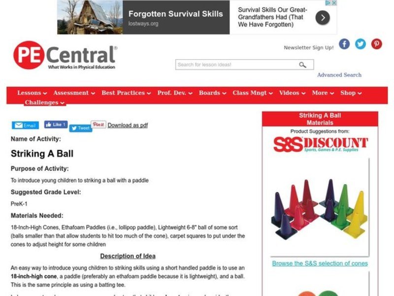 Striking A Ball Lesson Plan
