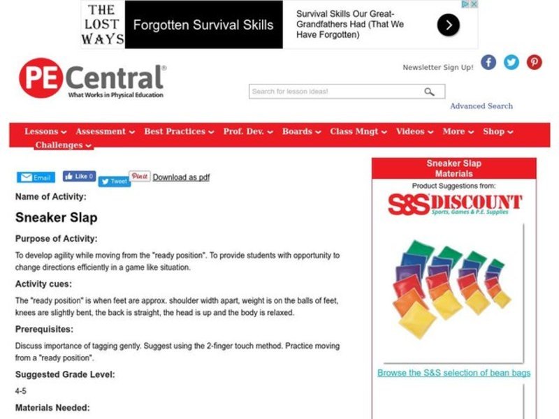 Sneaker Slap Lesson Plan