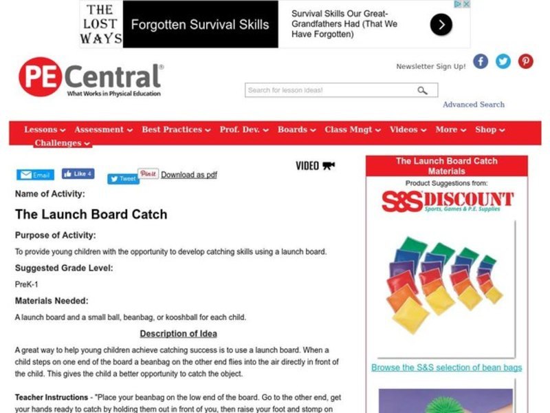 The Launch Board Catch Lesson Plan