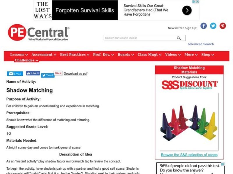 Shadow Matching Lesson Plan