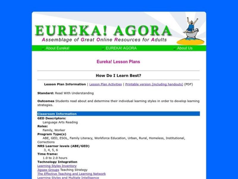 How Do I Learn Best? Lesson Plan