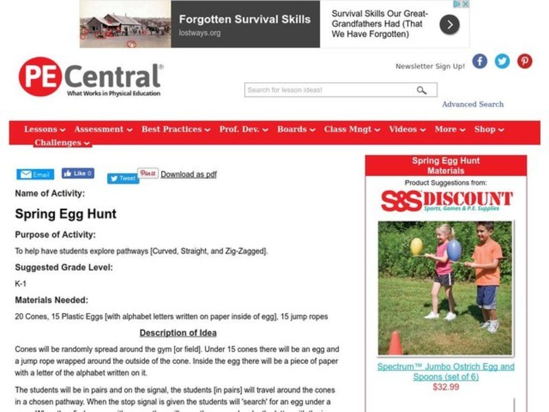 Spring Egg Hunt Lesson Plan