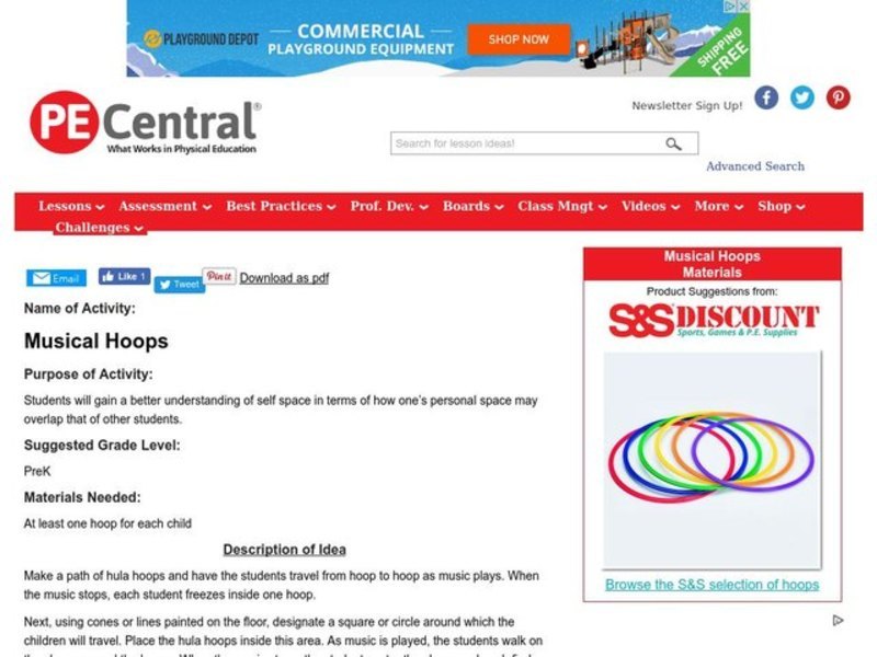 Musical Hoops Lesson Plan