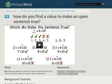 How Do You Find a Value to Make an Open Sentence True? Instructional Video