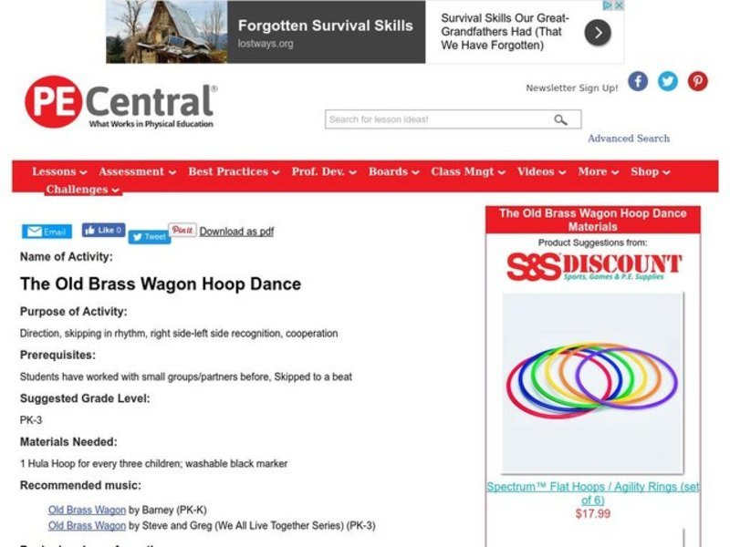 The Old Brass Wagon Hoop Dance Lesson Plan