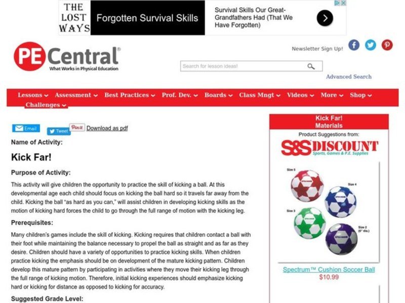 Kick Far Lesson Plan