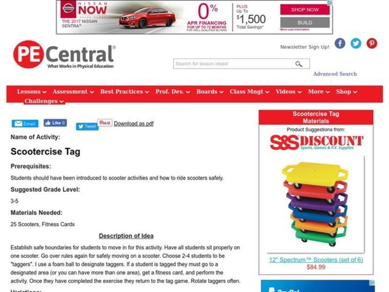 Scootercise Tag Lesson Plan