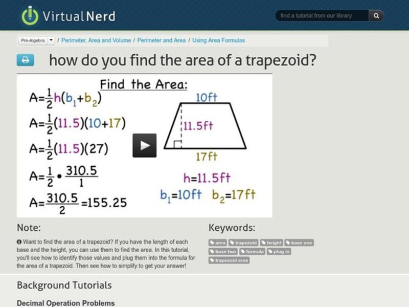 How Do You Find the Area of a Trapezoid? Instructional Video