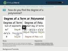 How Do You Find the Degree of a Polynomial? Instructional Video