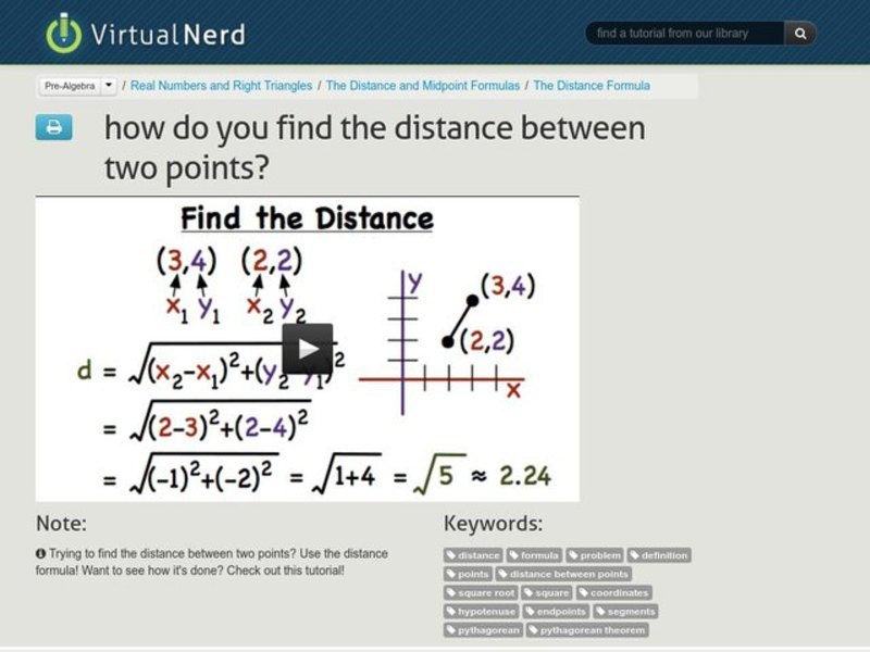 How Do You Find the Distance Between Two Points? Instructional Video