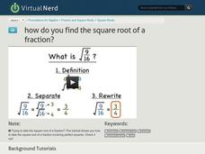 How Do You Find the Square Root of a Fraction? Instructional Video