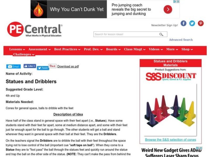 Statues and Dribblers Lesson Plan