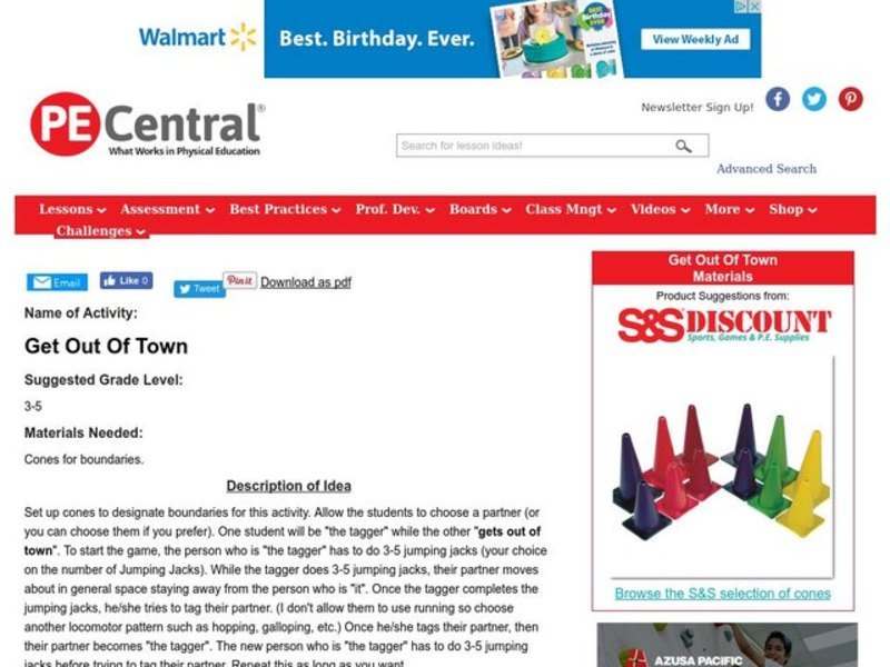 Get Out Of Town Lesson Plan