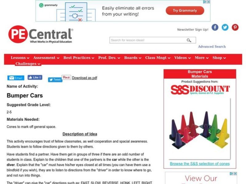 Bumper Cars Lesson Plan