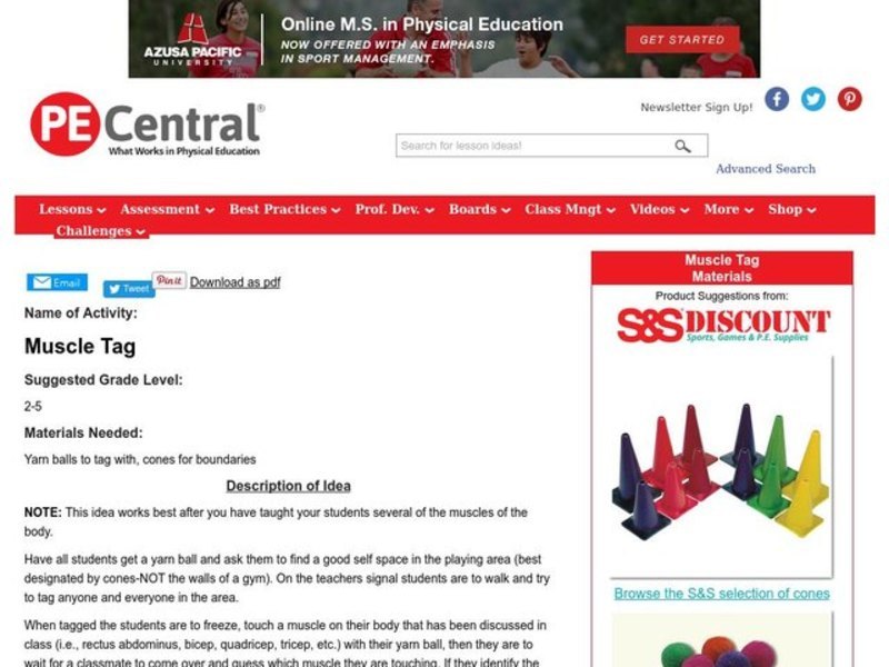 Muscle Tag Lesson Plan