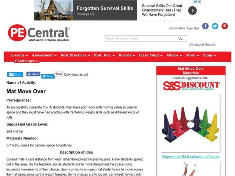 Mat Move Over Lesson Plan