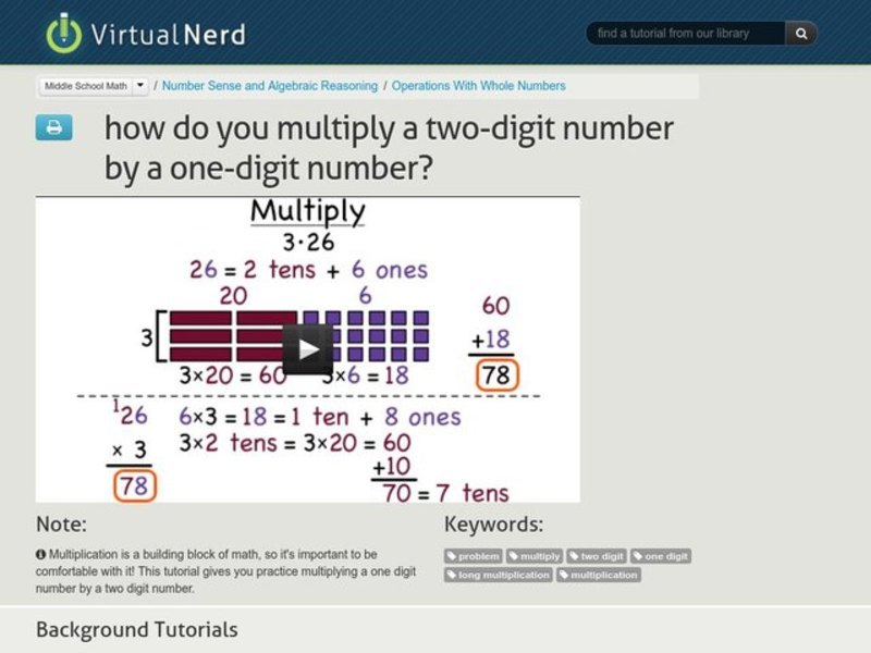 How Do You Multiply a Two-Digit Number by a One-Digit Number? Instructional Video
