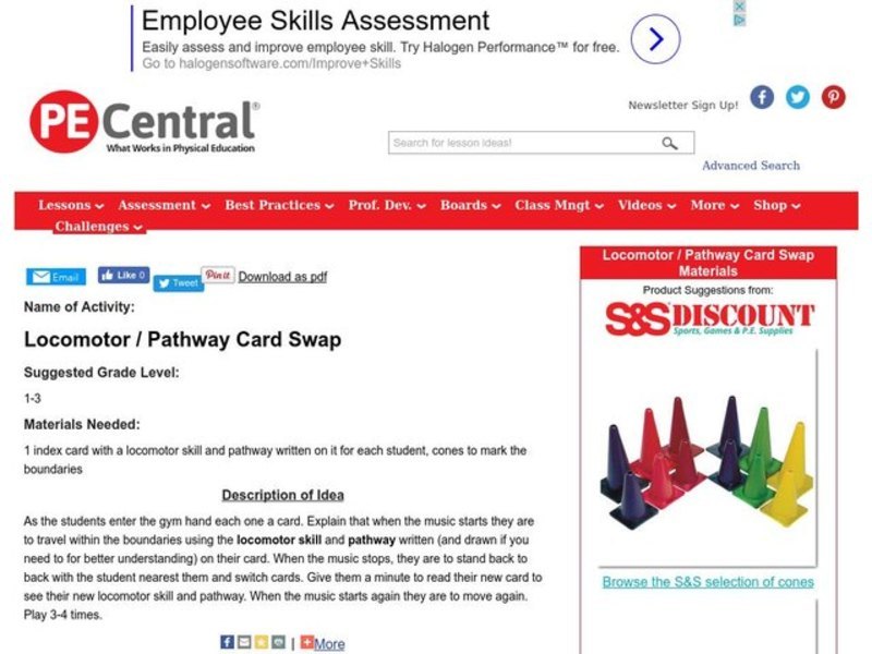 Locomotor / Pathway Card Swap Lesson Plan