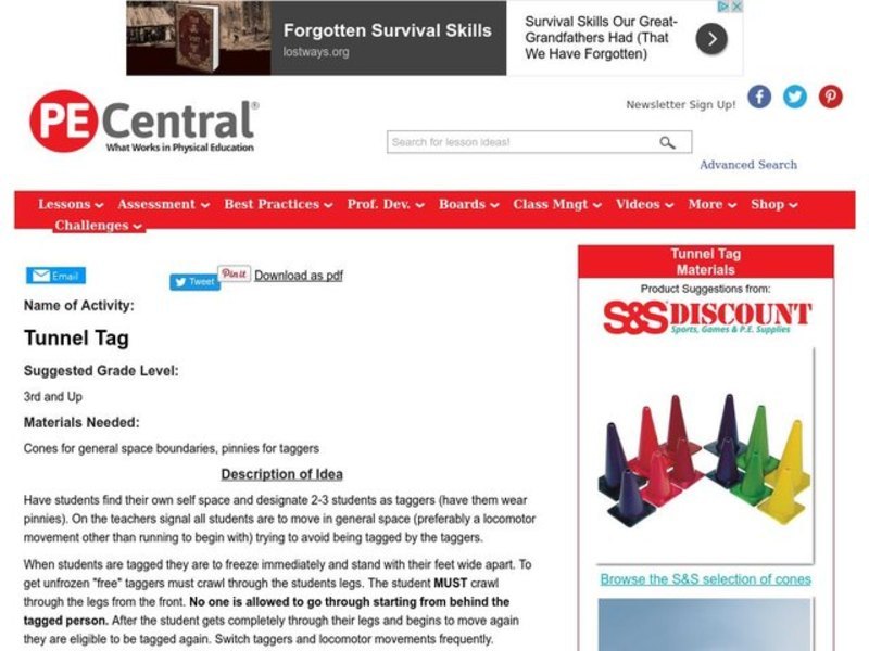 Tunnel Tag Lesson Plan