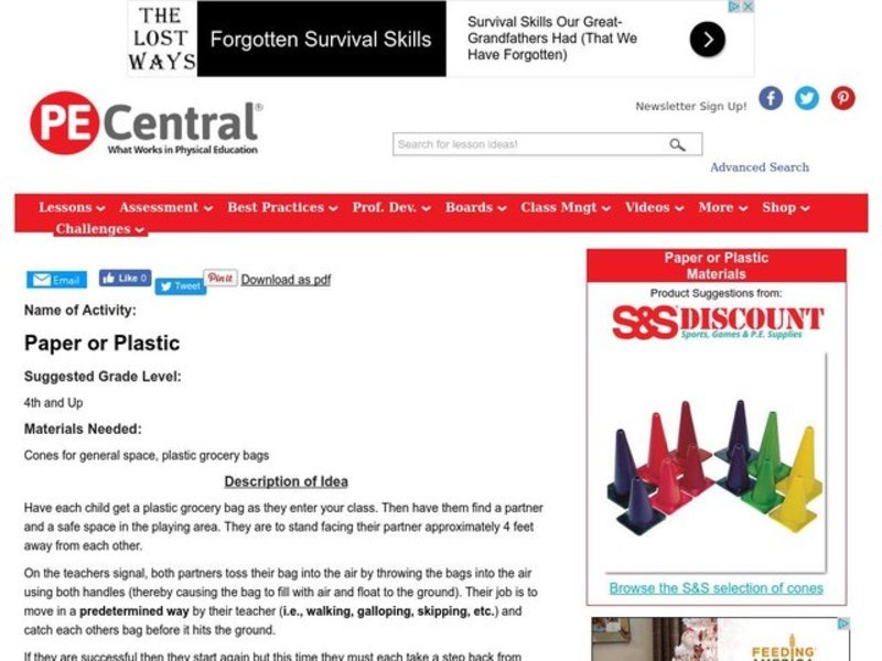 Paper or Plastic Lesson Plan