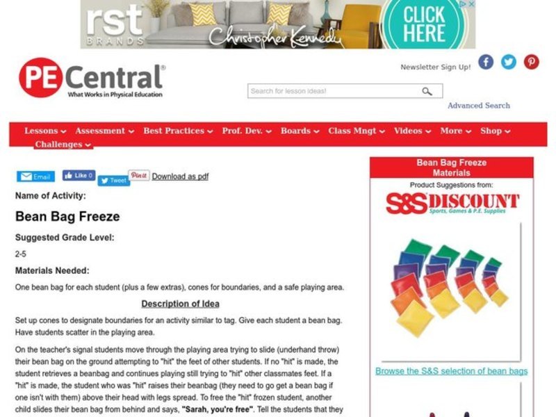 Bean Bag Freeze Activity