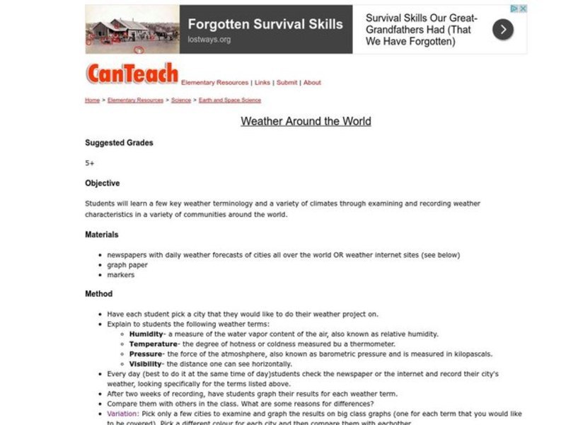 Weather Around the World Lesson Plan