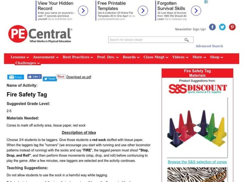 Fire Safety Tag Lesson Plan