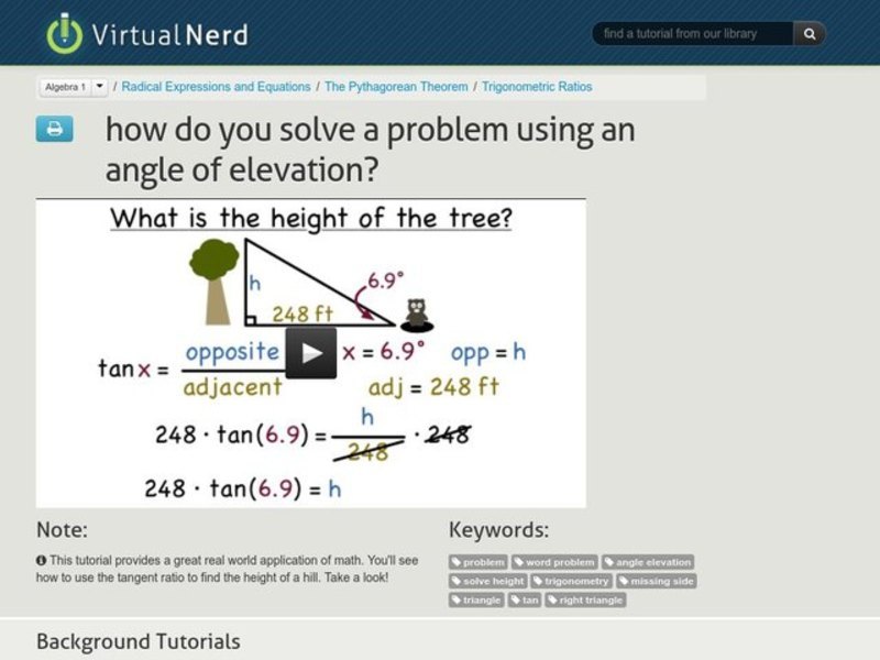 How Do You Solve a Problem Using an Angle of Elevation? Instructional Video