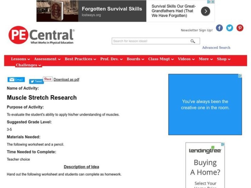 Muscle Stretch Research Lesson Plan