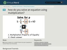 How Do You Solve an Equation Using Multiplication? Instructional Video