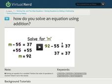 How Do You Solve an Equation Using Addition? Instructional Video