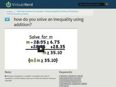 How Do You Solve an Inequality Using Addition? Instructional Video