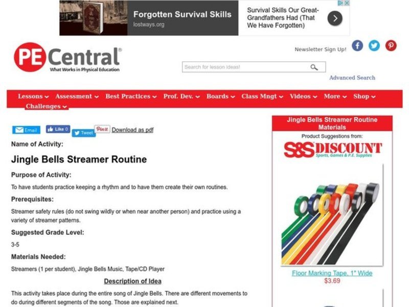 Jingle Bells Streamer Routine Lesson Plan