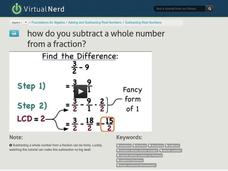 How Do You Subtract a Whole Number from a Fraction? Instructional Video
