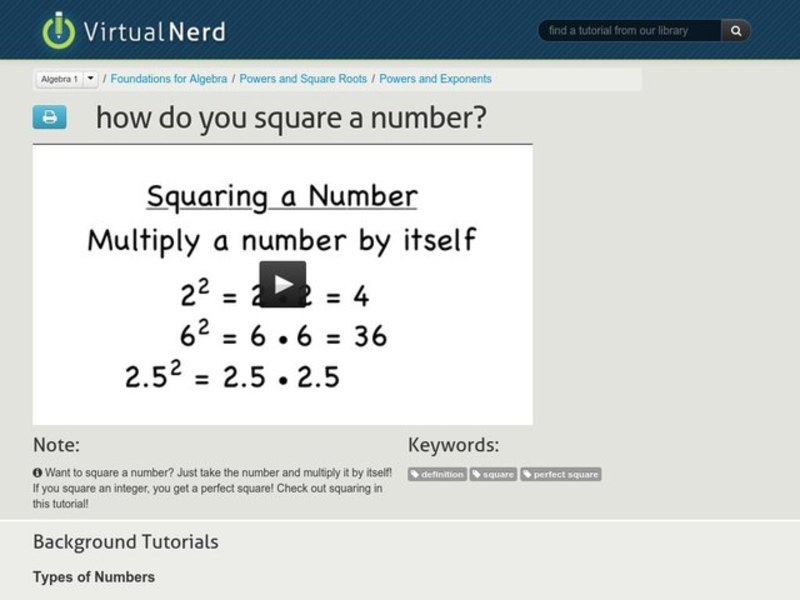 How Do You Square a Number? Instructional Video