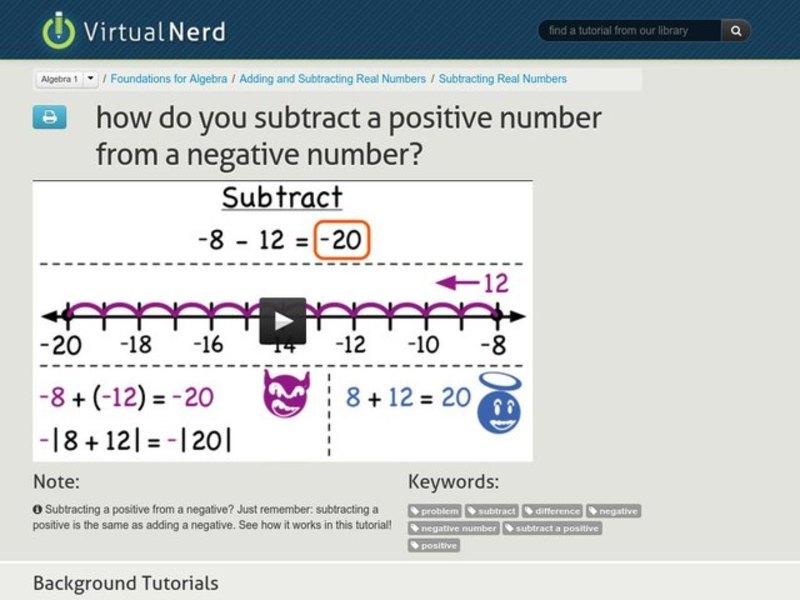 How Do You Subtract a Positive Number from a Negative Number? Instructional Video
