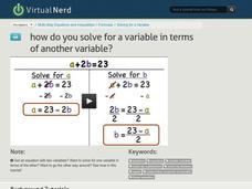 How Do You Solve For a Variable In Terms Of Another Variable? Instructional Video