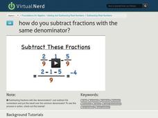 How Do You Subtract Fractions with the Same Denominator? Instructional Video