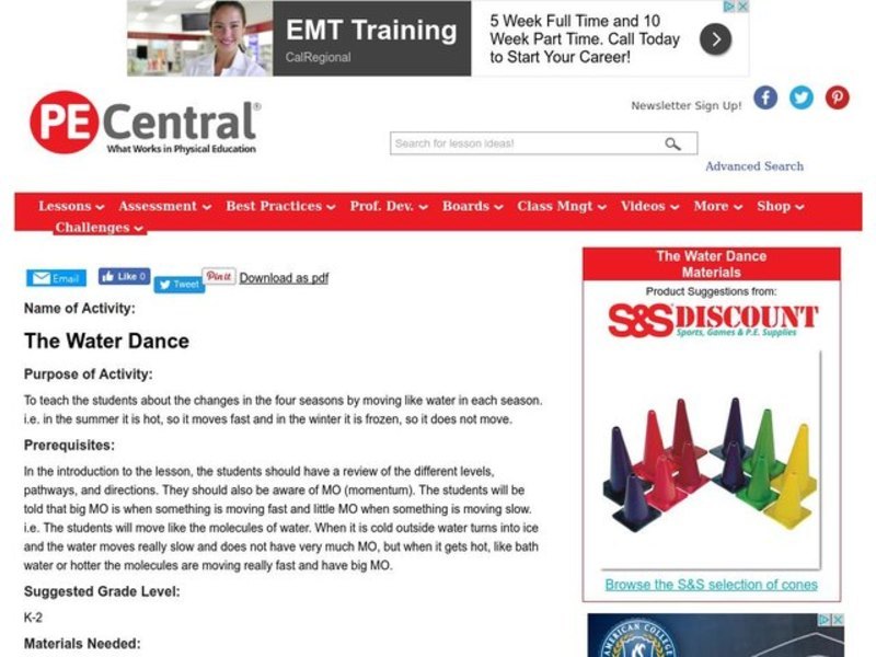 The Water Dance Lesson Plan