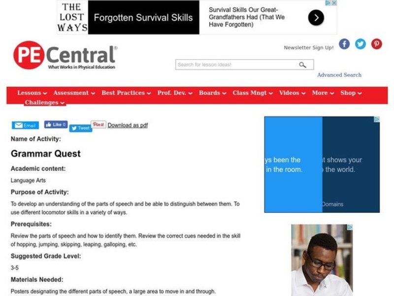 Grammar Quest Lesson Plan