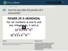 How Do You Take the Power of a Monomial? Instructional Video