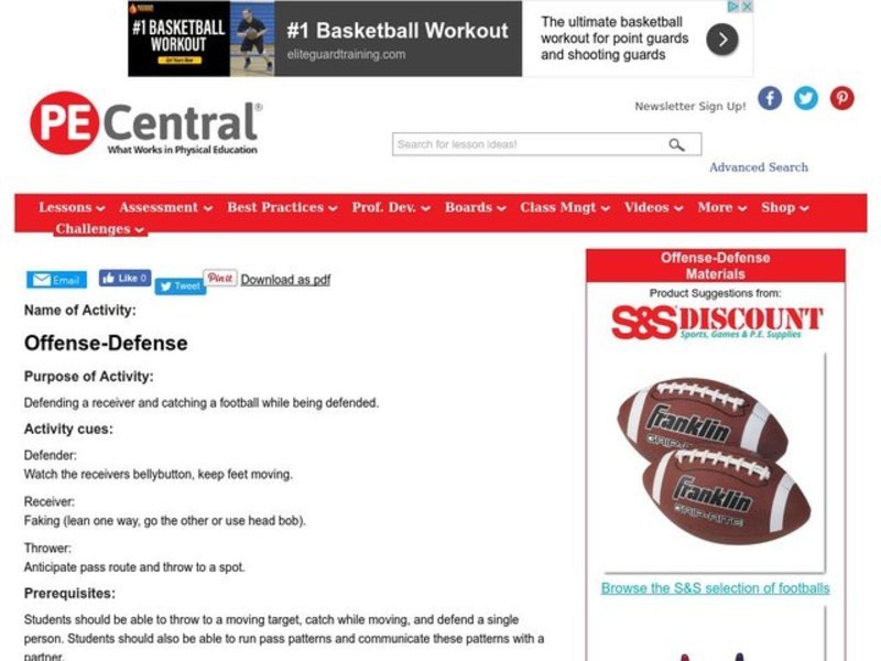 Offense-Defense Lesson Plan