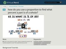 How Do You Use a Proportion to Find What Percent a Part is of a Whole? Instructional Video
