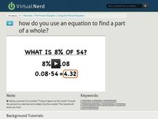 How Do You Use an Equation to Find a Part of a Whole? Instructional Video