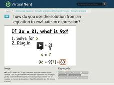 How Do You Use the Solution from an Equation to Evaluate an Expression? Instructional Video