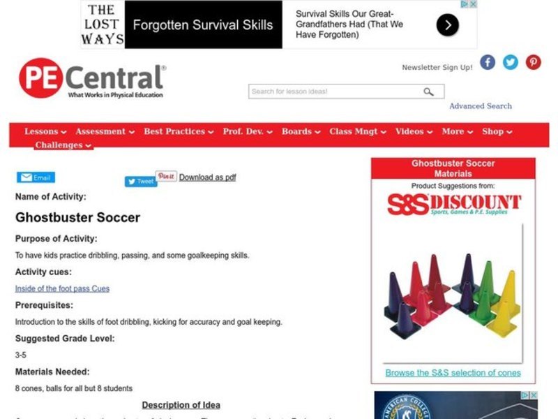 Ghostbuster Soccer Lesson Plan