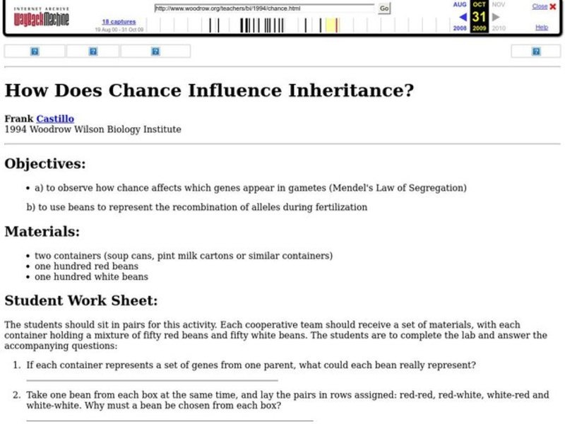 How Does Chance Influence Inheritance? Lesson Plan